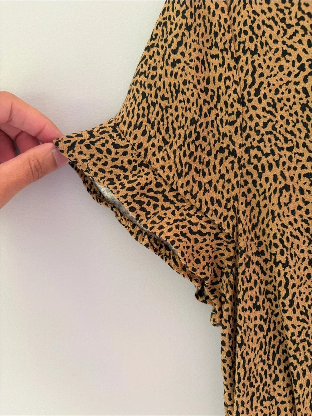 LOFT Brown Printed Midi Dress with Tie Waist - Picture 6 of 7